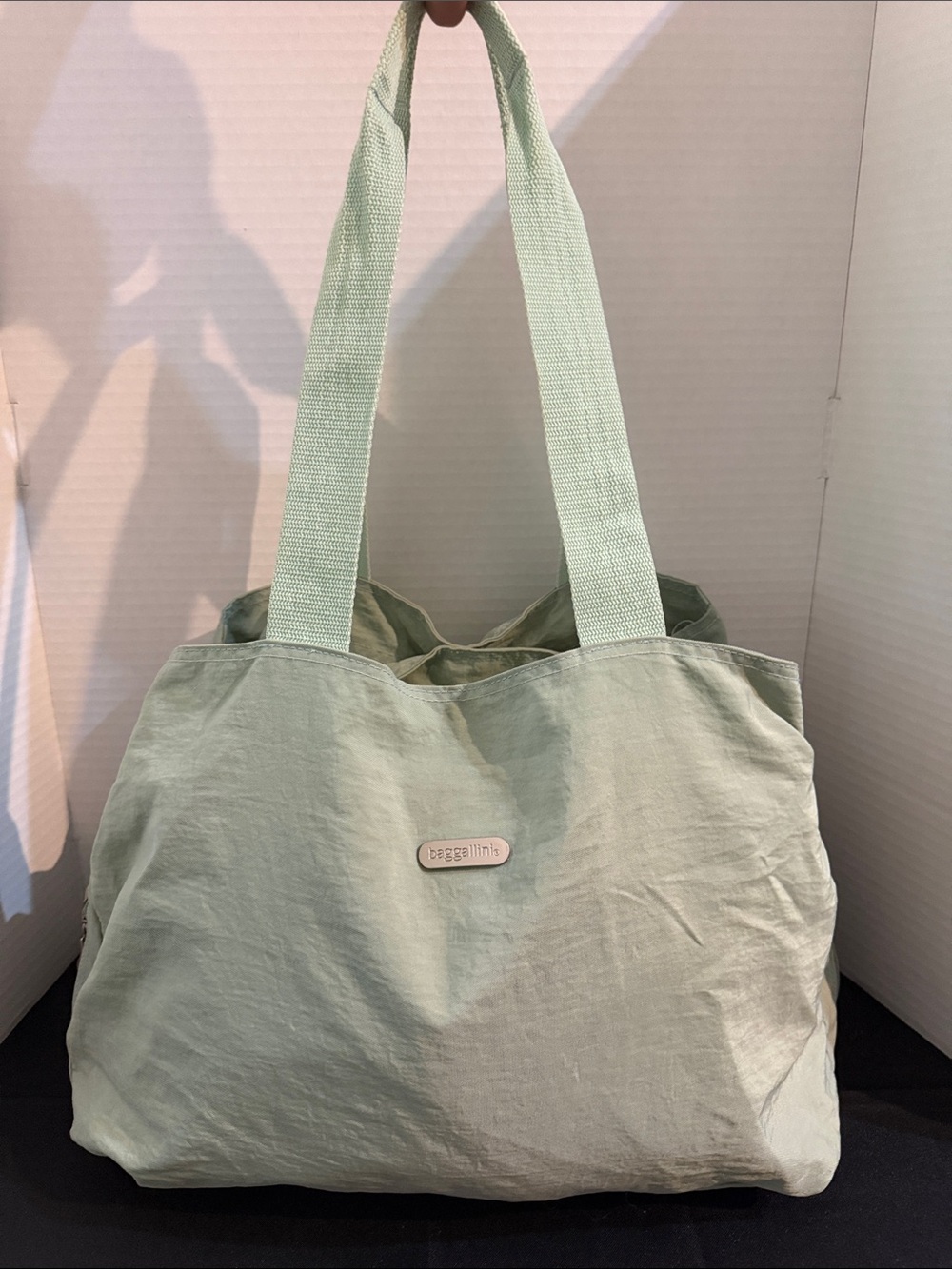 Baggallini Mint Green 3 Compartment Tote Bag w/Wide Straps